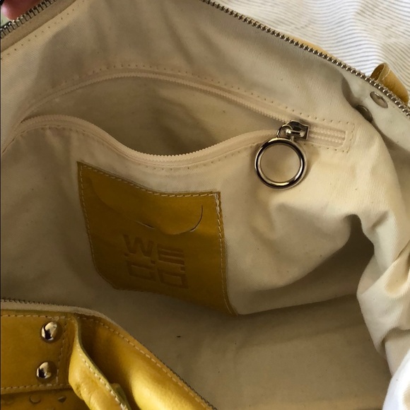 Genuine Leather Soft Yellow Purse holepunch design - Picture 5 of 9